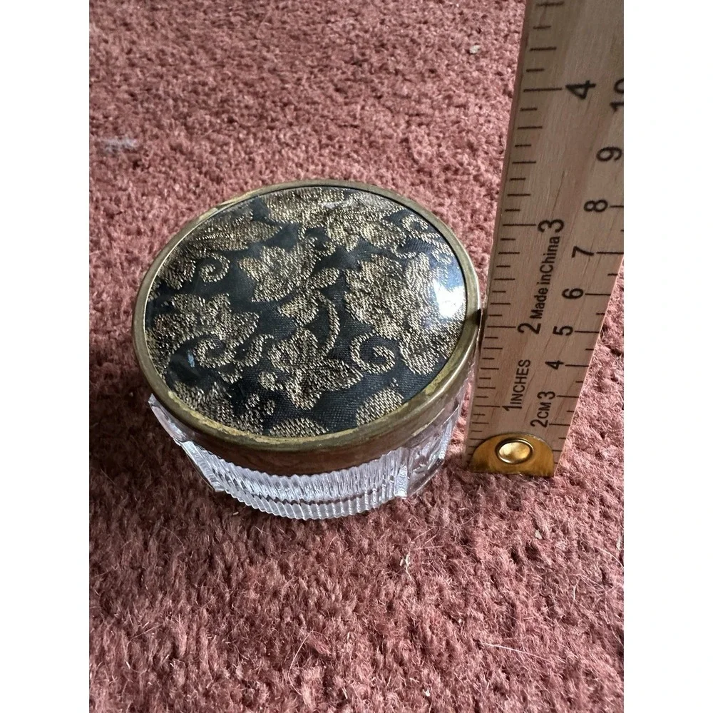 Vintage Art Deco Footed Glass Vanity Powder Jar